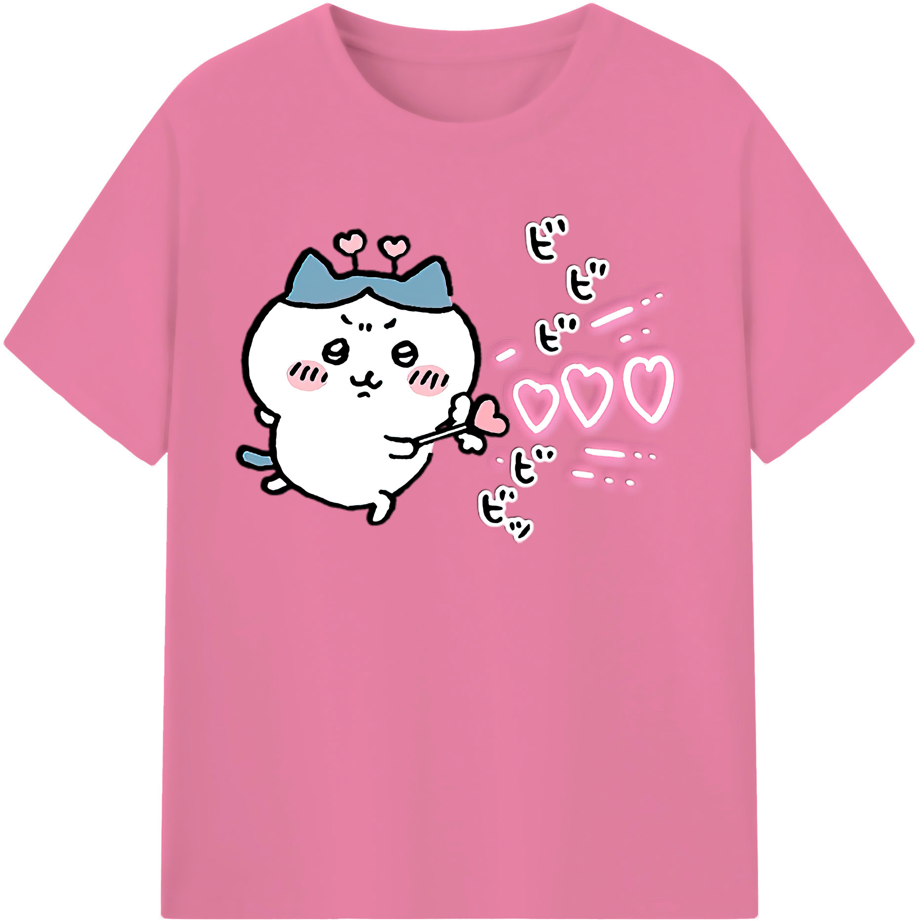 （画像用） ちいかわ ハチワレ Chii-kawa hachiware 綿100％半袖Tシャツ（フロントプリント）
